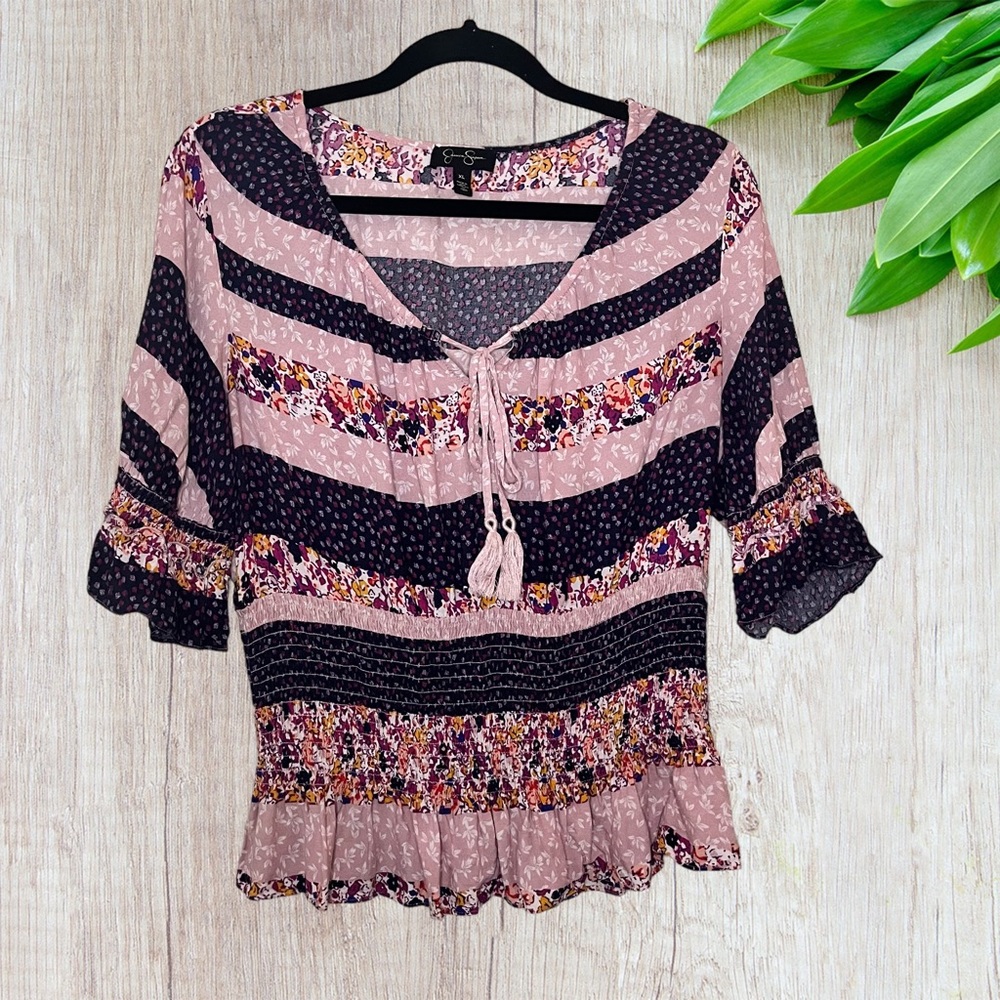 CUTE! ADORABLE! Jessica Simpson Size XL Boho Peasant Shirt.